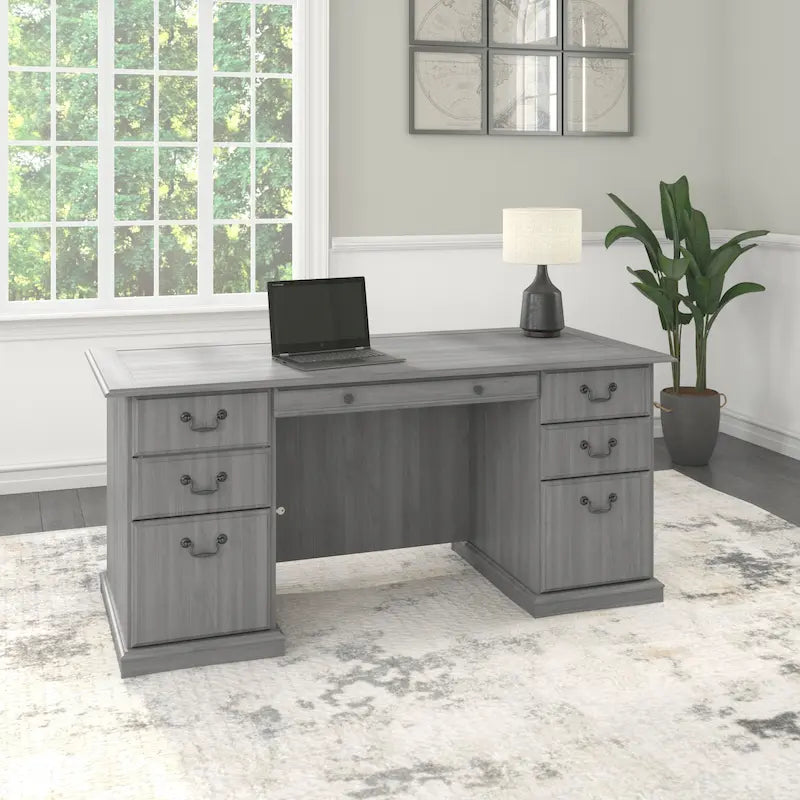 Bush Furniture Saratoga Chefsessel mit Schubladen und Stauraum