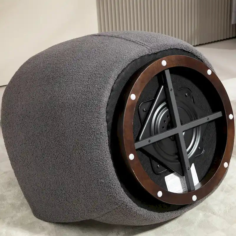 Gepolsterter drehbarer Fauteuil mit Stauraum, moderner Wohnzimmer-Sessel für Schlafzimmer/Büro/Lesebereiche