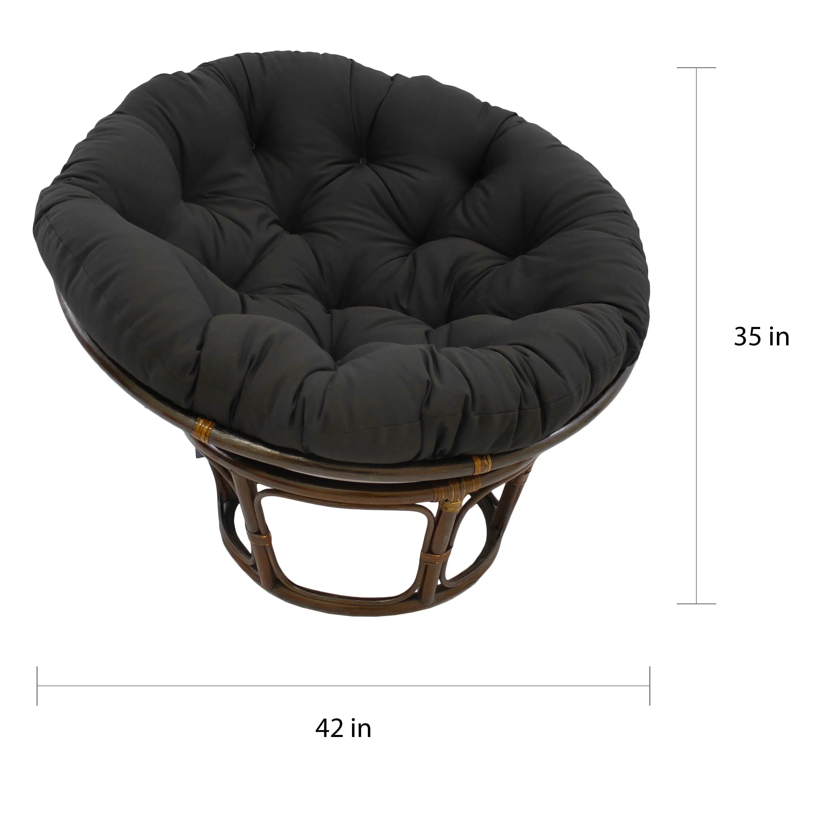 Bali 42-Zoll Rattan Papasan-Sessel mit Twill-Kissen