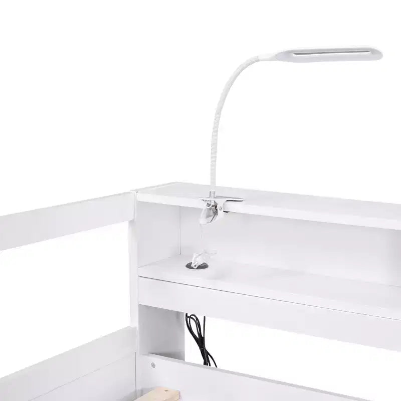 Whisen Twin XL Tagesbett aus Holz mit 2 Ausziehbetten, 3 Staufächern, 1 kostenloser Leuchte und USB-Ladefunktion