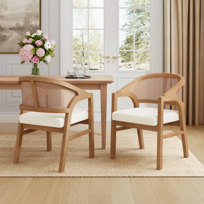 Christopher Knight Home - Esszimmerstuhl mit Rohrgeflecht (2er-Set)