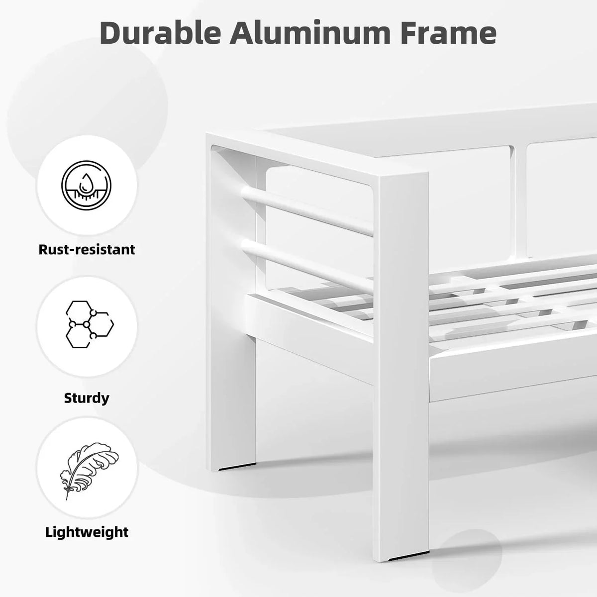 AECOJOY 7-teiliges Aluminium-Terrassenmöbel-Set Outdoor-Gesprächsgarnitur