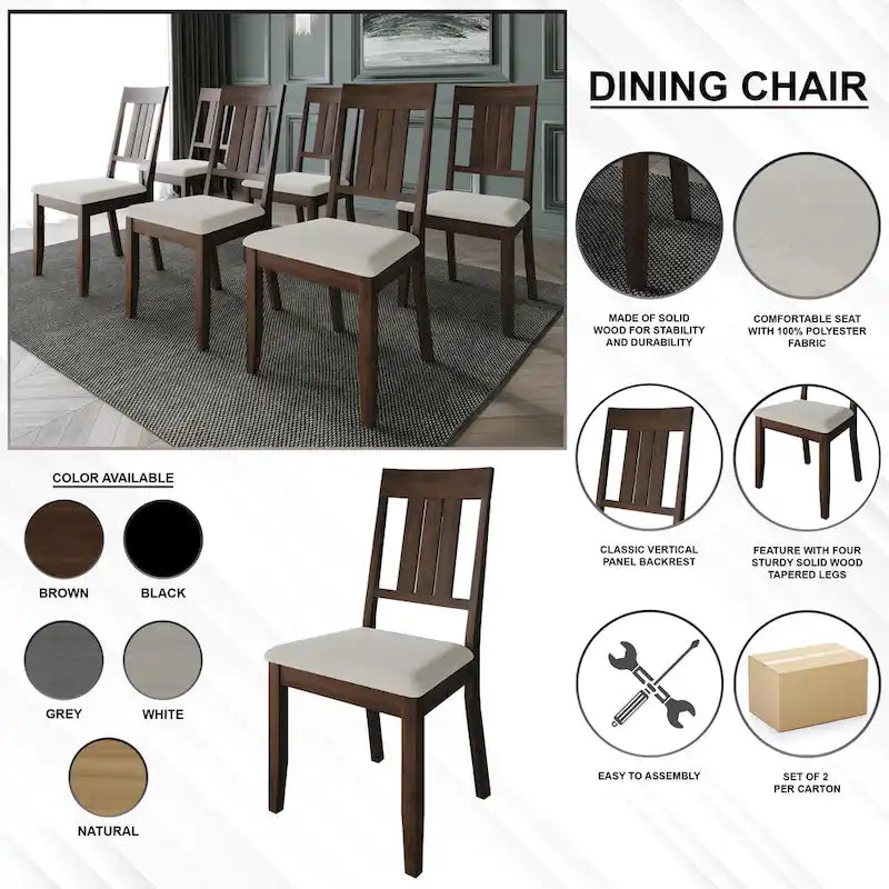 CraftPorch Classic 7-teiliges Esszimmerset aus Holz