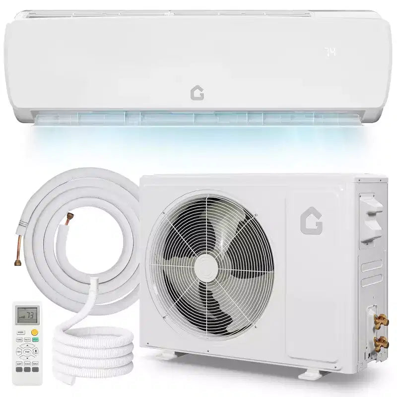 Extrem leise 42 dB | 12000 BTU 19 SEER Kanallose Mini-Split Klimaanlage mit Wärmepumpe | 3-in-1 Kühlen, Heizen & Entfeuchten | 230V Weißes Inverter-AC-System
