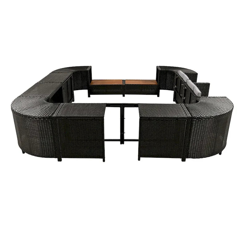 Spa-Umrandung Spa-Rahmen Quadratisches Outdoor-Rattan-Sofa-Set
