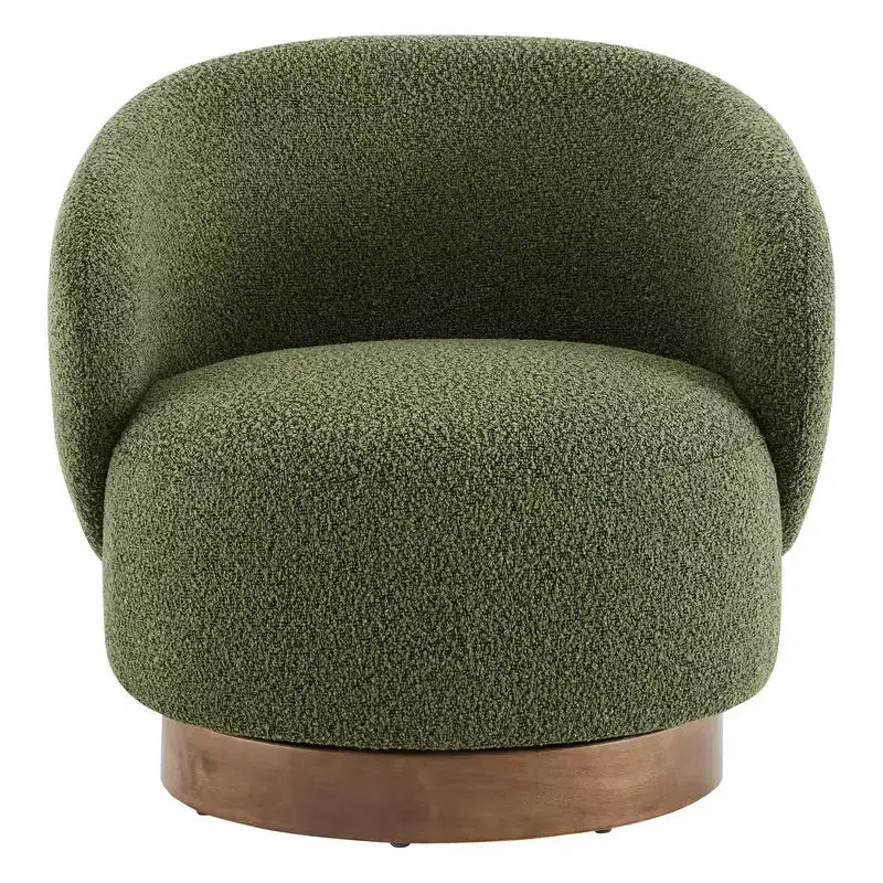 Spruce&Spring Gepolsterter Drehbarer Akzent-Sessel mit Holzfuß