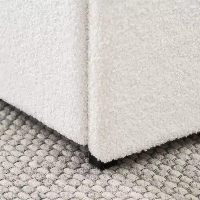 Modernes Bouclé Polsterbett Queensize mit Schubladen