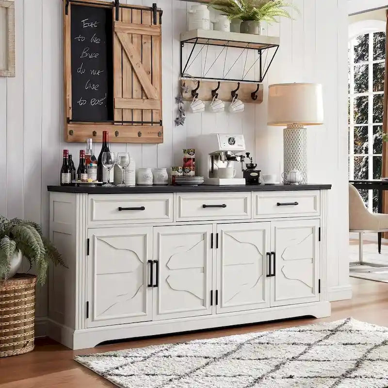 Buffetschrank Landhausstil, Kaffeebar Weinbar für Esszimmer - N/A