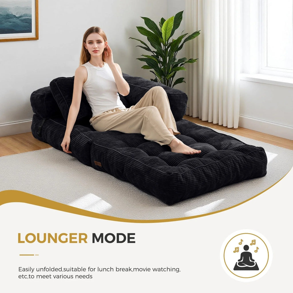 Klappbares Schlafsofa, L-förmiges Bodensofa