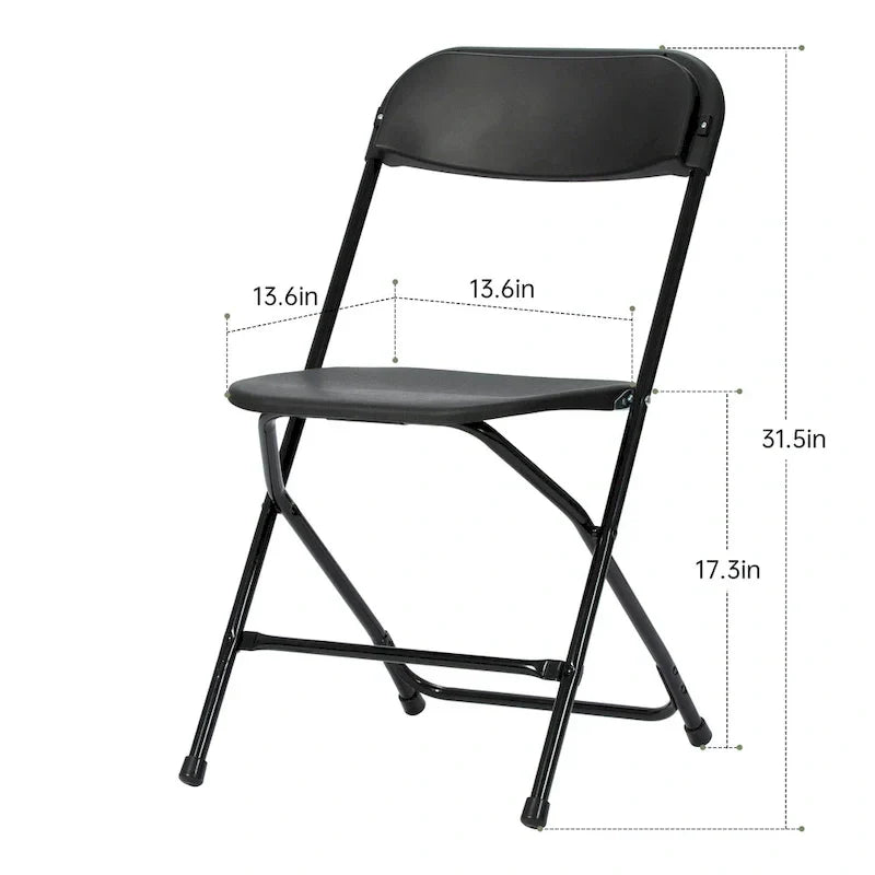 10er-Pack Klappstühle aus Kunststoff, 159 kg Tragkraft, für Veranstaltungen, Büro, Hochzeit, Party, Picknick, Küche, Esszimmer