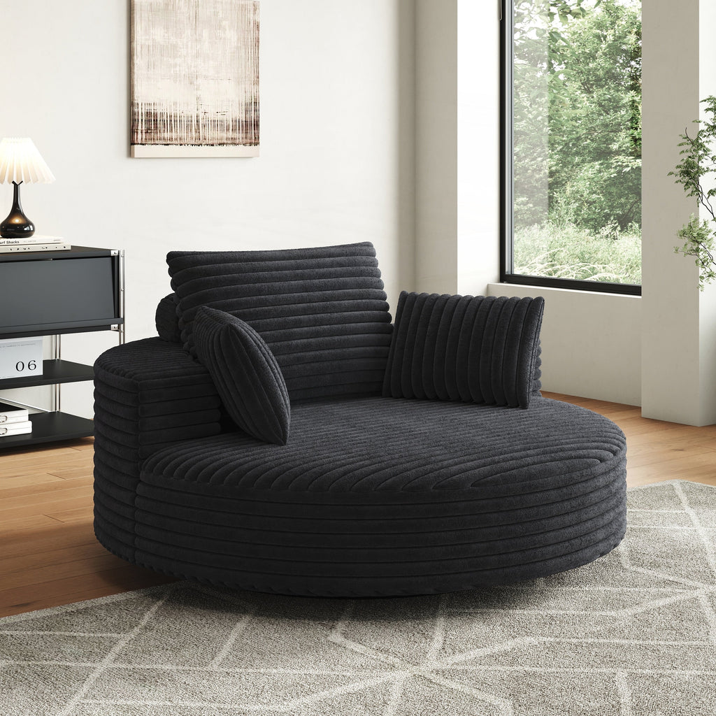 Einzelsessel aus Kord-Chenille-Schaumstoff, drehbar