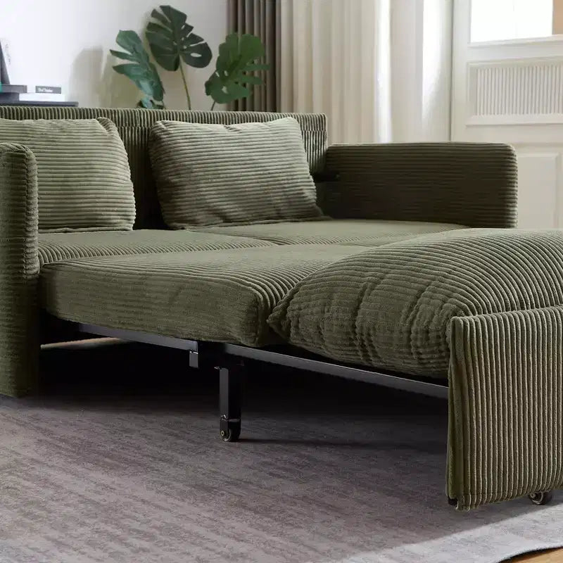 64.5 3-in-1 Schlafsofa aus Kord mit Ausziehbett