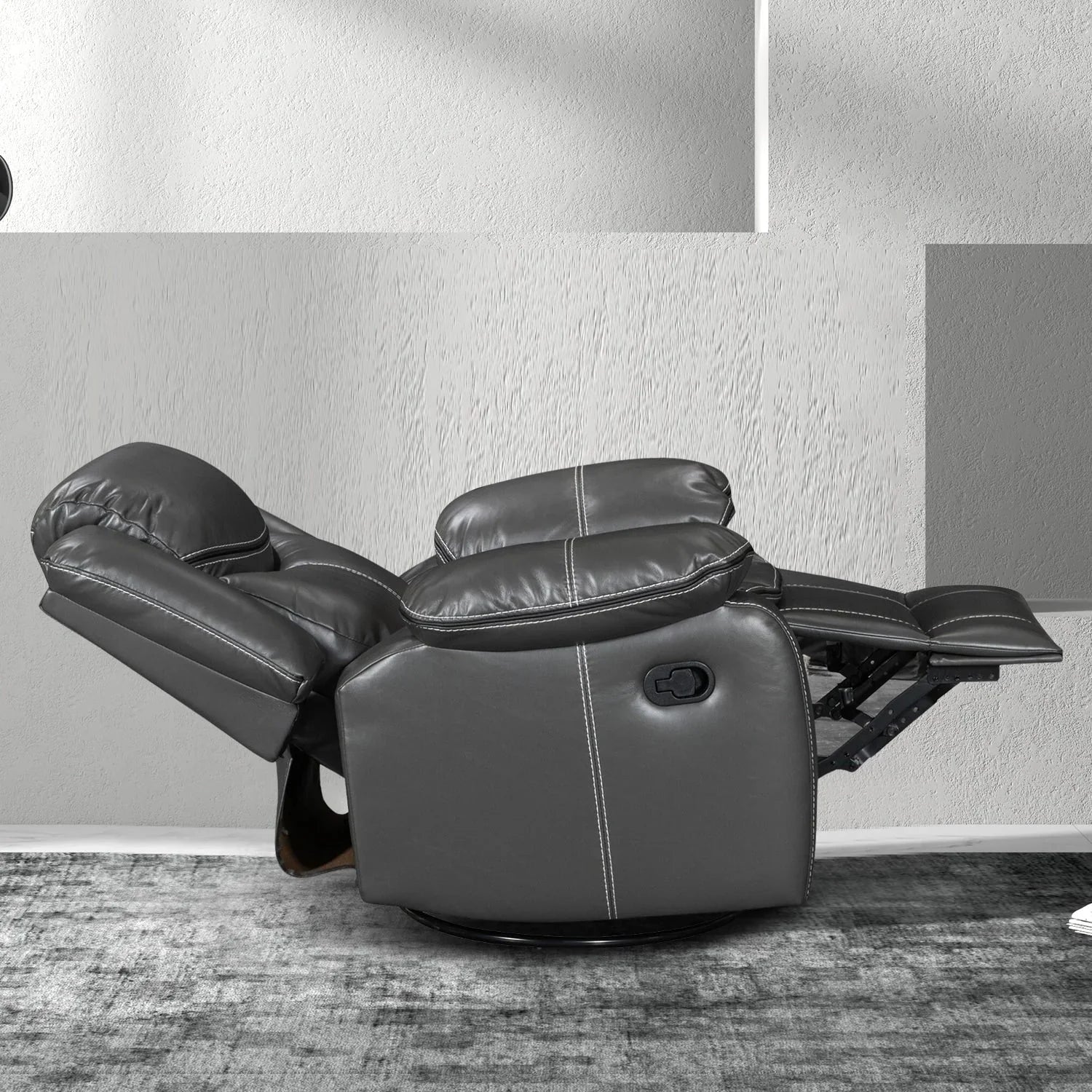 Breiter Sitz strapazierfähiger Leder-Massage- und Wärme-Liegesessel
