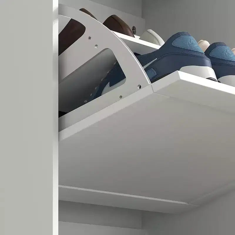 HOMCOM Schmaler Schuhschrank für den Eingangsbereich mit 3 Klappschubladen und verstellbaren Einlegeböden, Schuhregal-Organizer für 12-18 Paar Schuhe
