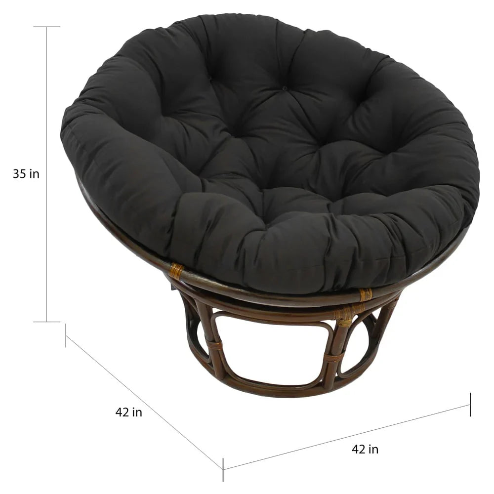 Bali 42-Zoll Rattan Papasan-Sessel mit Twill-Kissen