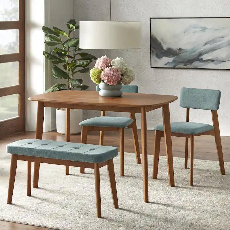 Simple Living 4-teiliges Nettie Massivholz-Esszimmer-Set