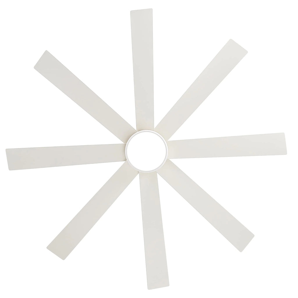 65-Zoll-LED-Deckenventilator mit 8 Flügeln, Licht und Fernbedienung, Schwarz