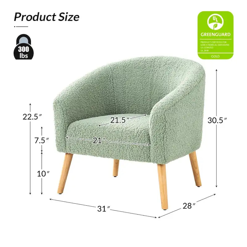 Sheila Moderner 30 W Bouclé-Sessel mit Massivholzbeinen, 2er-Set von HULALA HOME