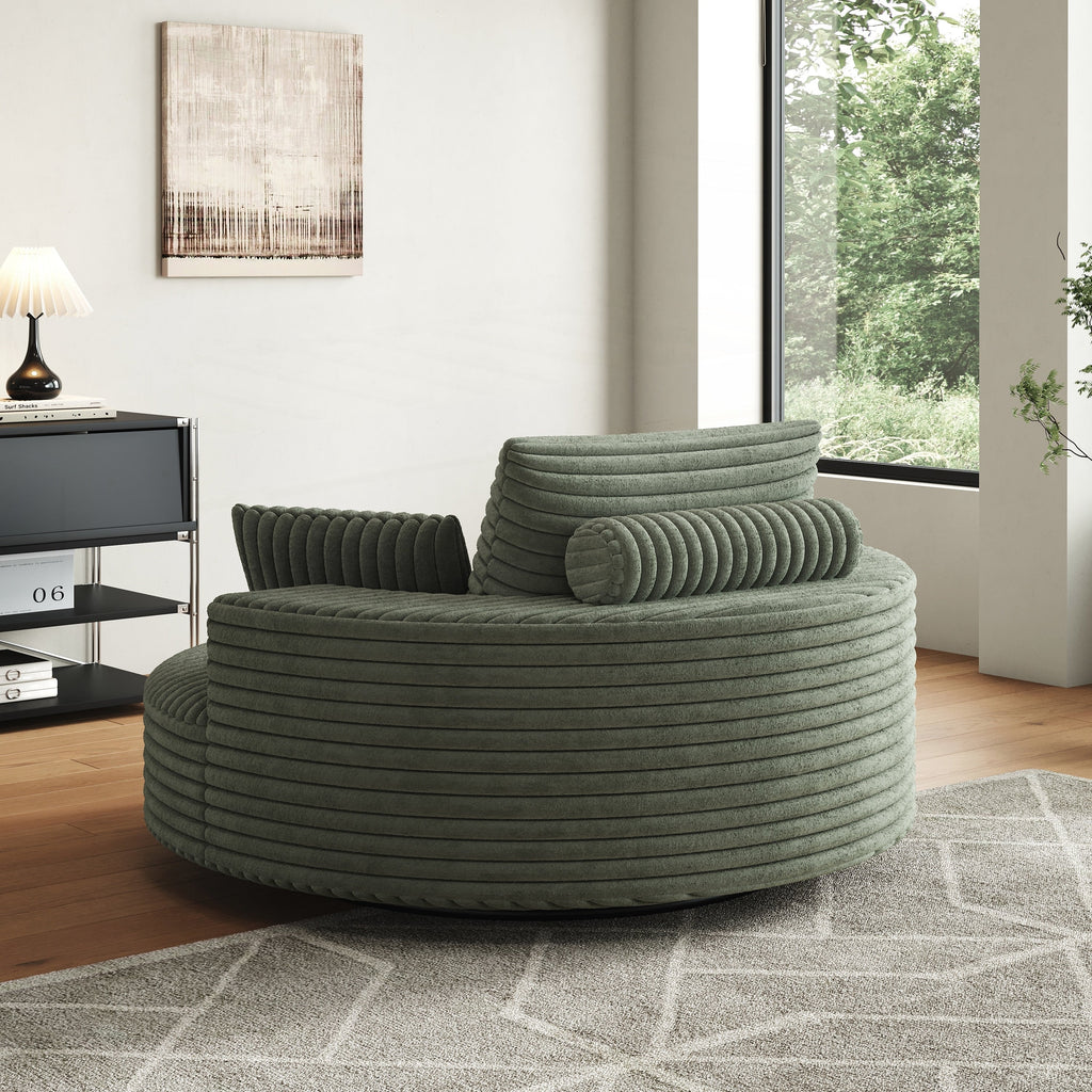 Einzelsessel aus Kord-Chenille-Schaumstoff, drehbar