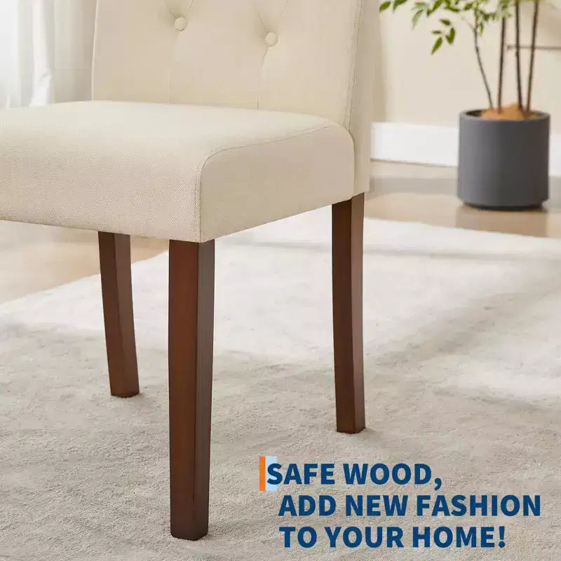 Parsons Esszimmerstühle mit Knopfheftung, 6er/4er-Set – Polsterstühle aus Stoff mit Holzbeinen & gepolsterten Sitzen – Wohnzimmer- und Küchenmöbel
