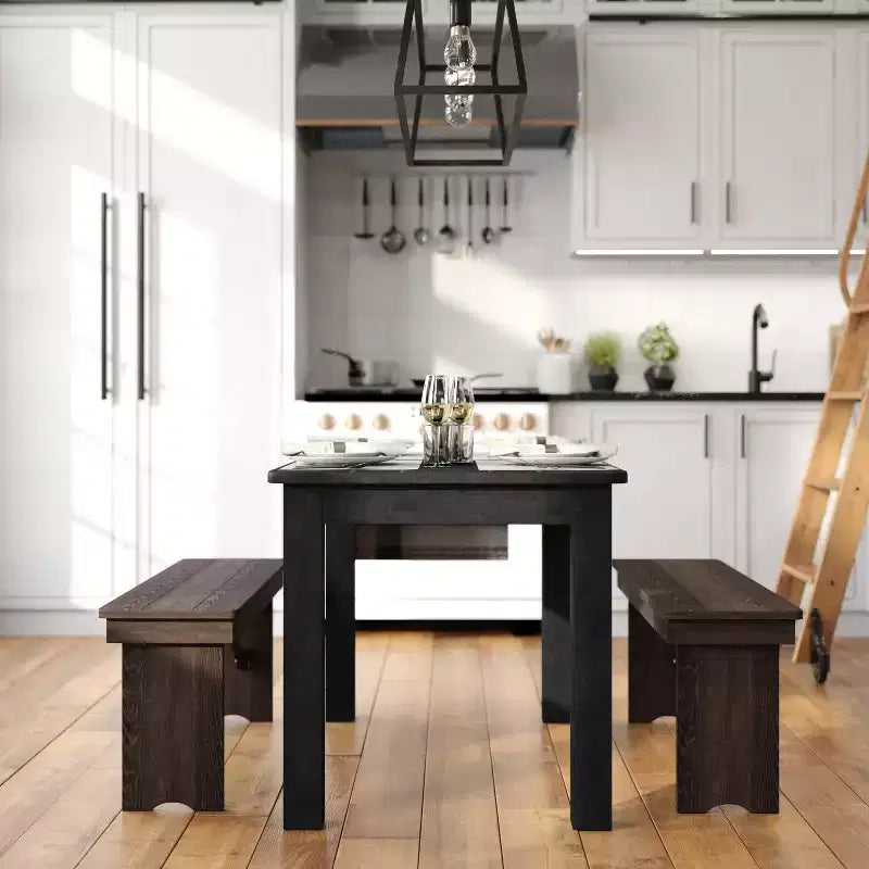 Flash Furniture 46 x 30 rechteckiger Esstisch aus massiver Kiefer im Landhausstil