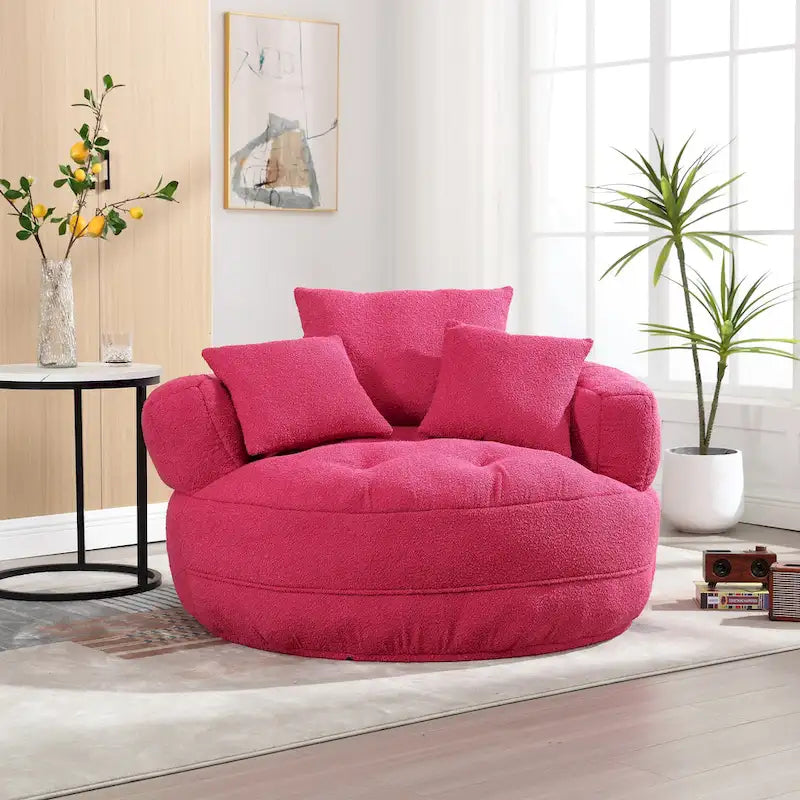 Rundes Lazy Sofa – Weiß/Blau/Grau/Gelb/Orange/Rosenrot/Marineblau/Grün, Einzel- und Doppel-Sitz