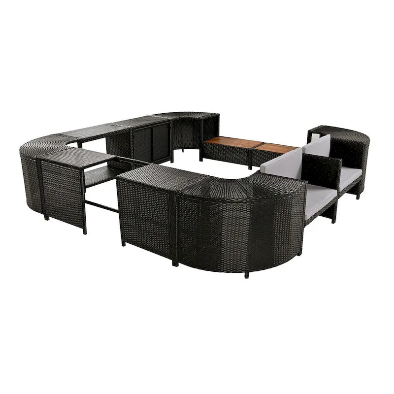 Spa-Umrandung Spa-Rahmen Quadratisches Outdoor-Rattan-Sofa-Set