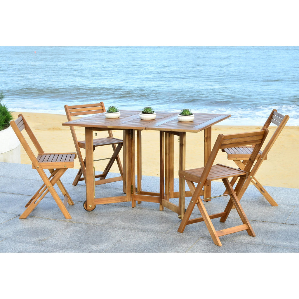 SAFAVIEH Outdoor Brandy 5-teiliges Outdoor-Esstisch-Set – 43Bx35Tx29H
