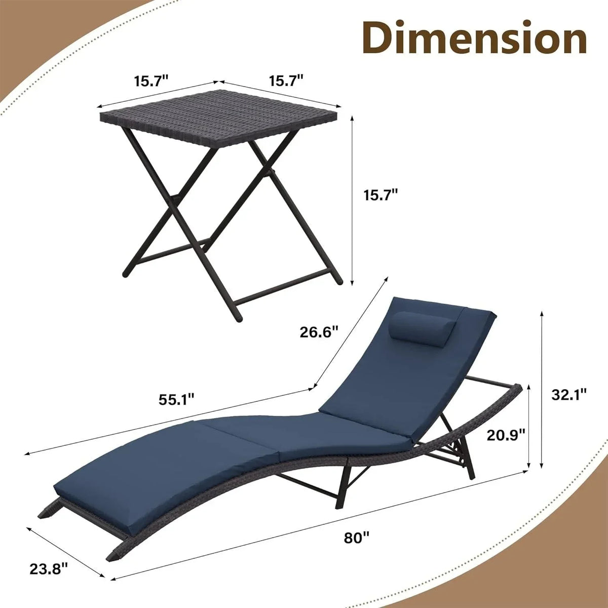 Kullavik 3-teiliges Outdoor-Loungemöbel-Set