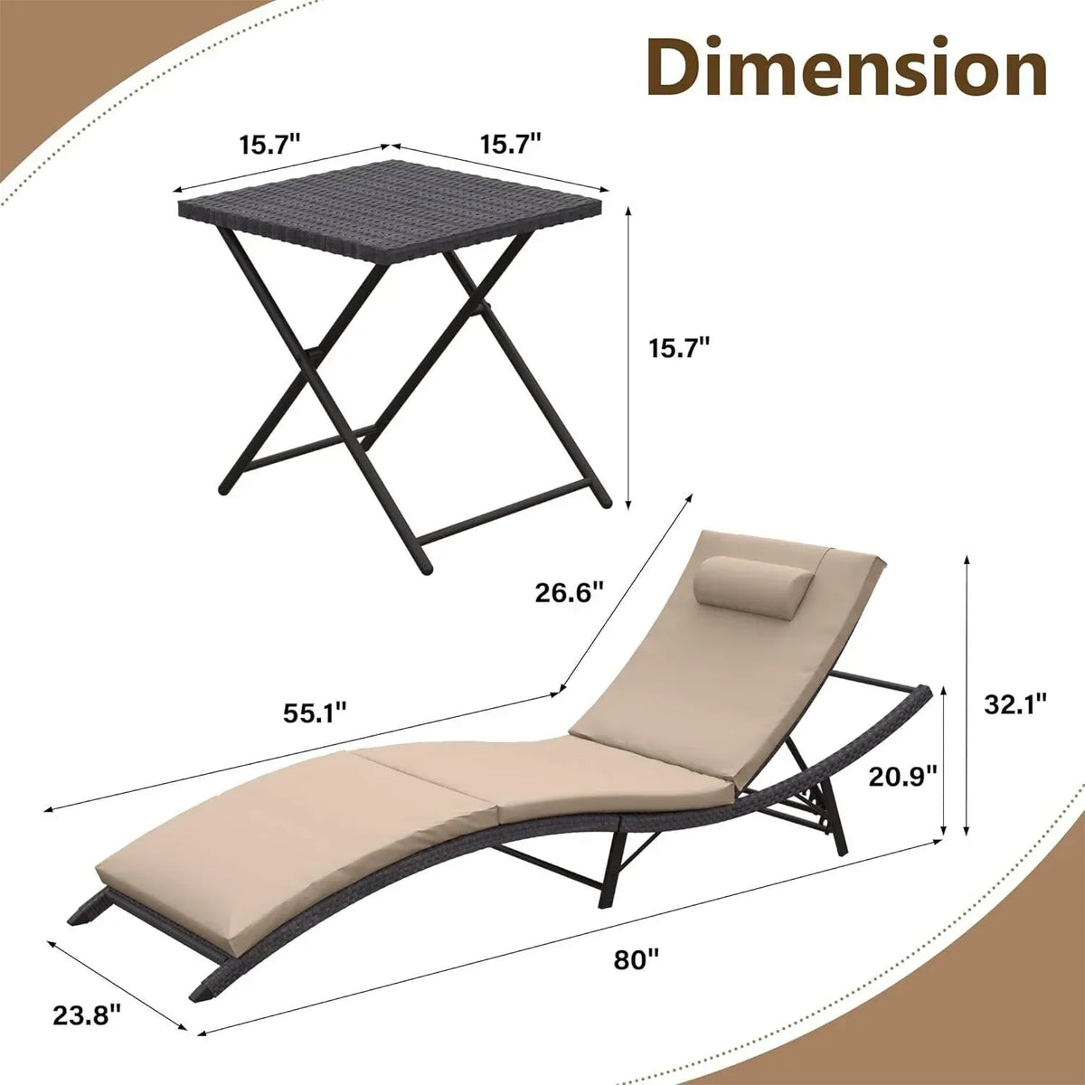 Kullavik 3-teiliges Outdoor-Loungemöbel-Set