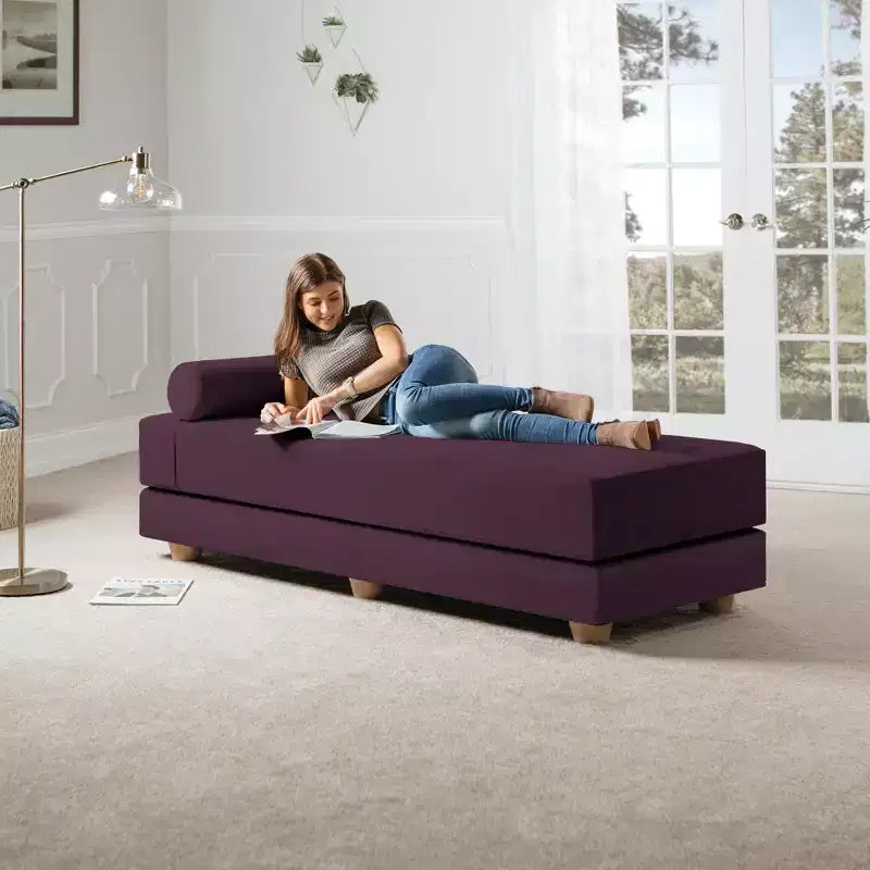 Tagesbett / ausklappbares Schlafsofa (Queensize) - Microvelvet