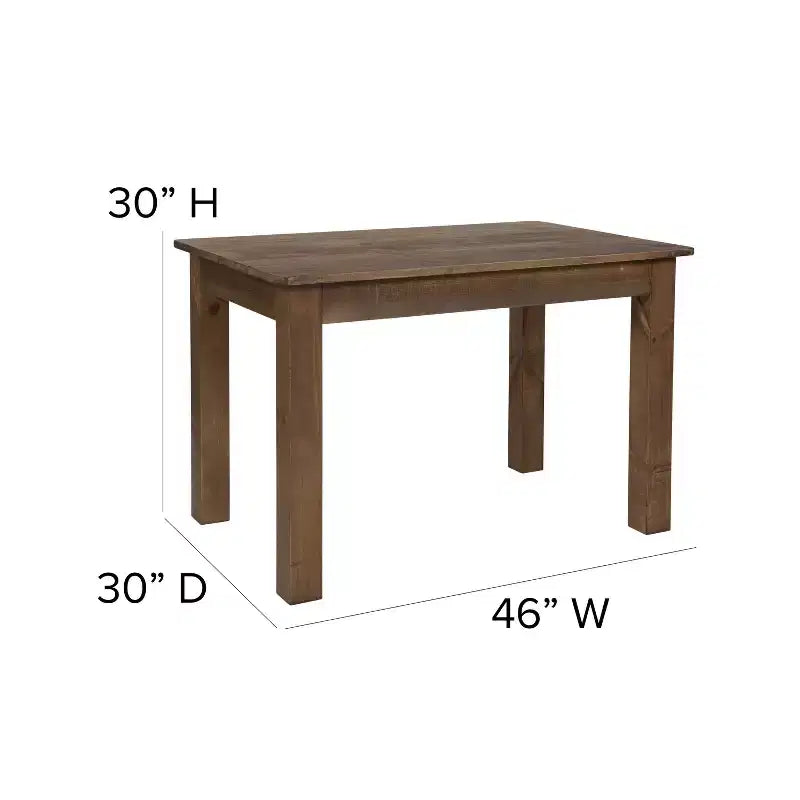 Flash Furniture 46 x 30 rechteckiger Esstisch aus massiver Kiefer im Landhausstil