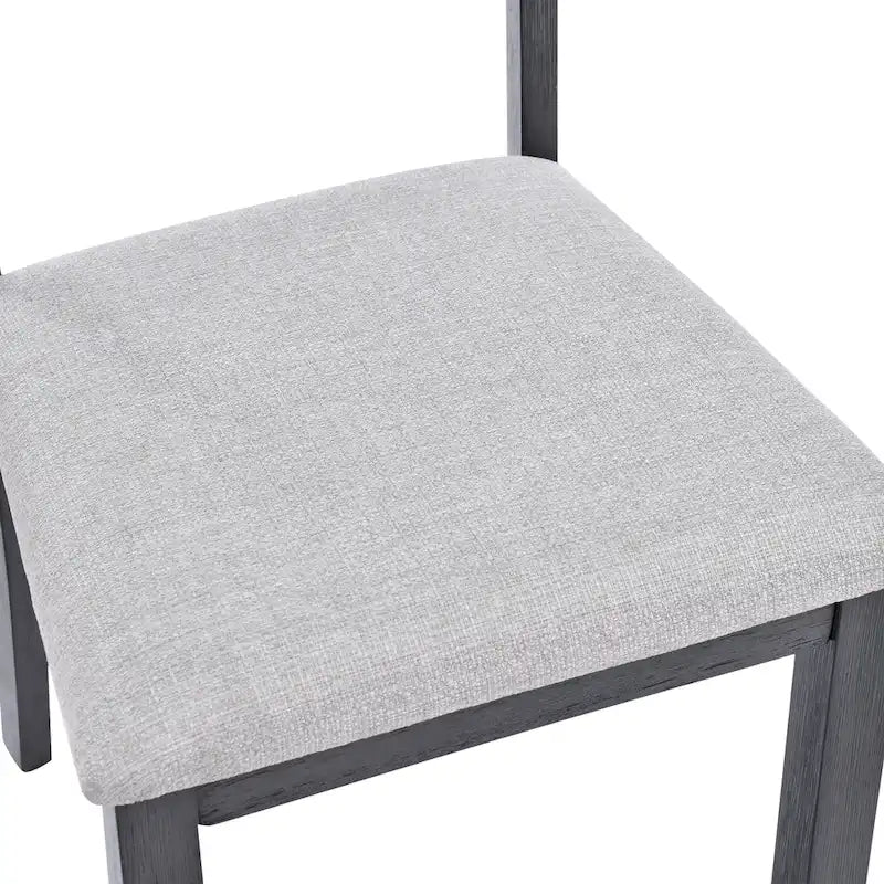5-teiliges Esszimmerset aus Massivholz 47L (1 Tisch + 4 Stühle mit Sprossenrückenlehne)