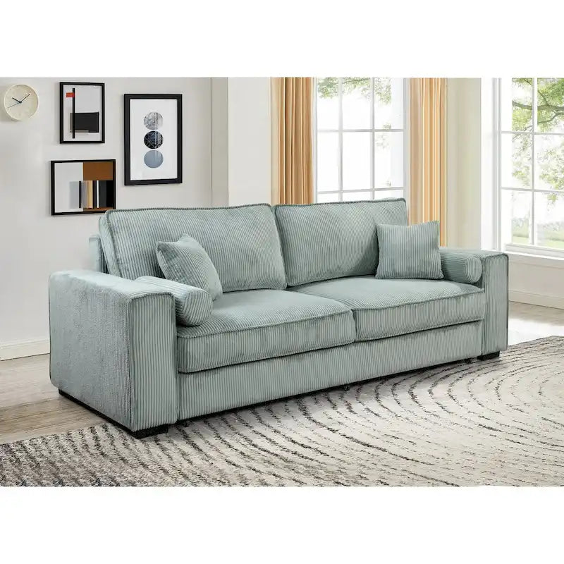 Roomfitters Großes Schlafsofa mit Stauraum, Modernes 3-Sitzer Couchmöbel, Gepolstertes Rückensofa für kleine Räume