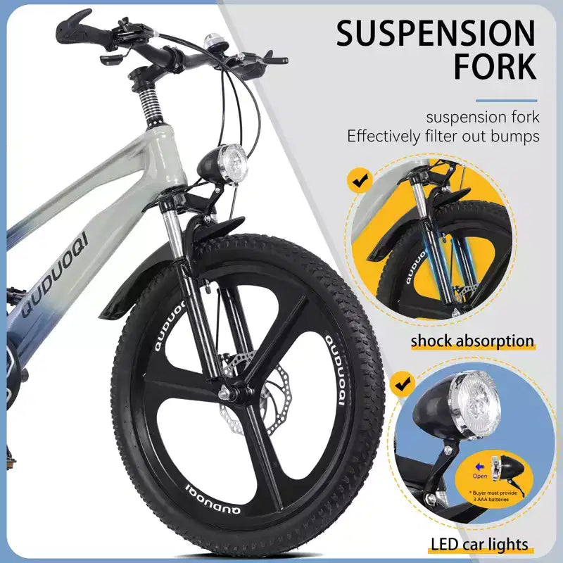 NAYSAYE 20 Zoll Kinder-Mountainbike mit 7-Gang-Antrieb und Magnesiumlegierungsrahmen für Jungen und Mädchen im Alter von 8-12 Jahren, 57.09*21.65*29.92