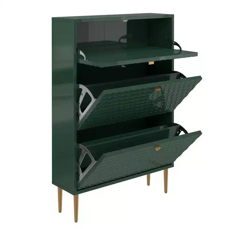 CLIHOME Schuhschrank für 24 Paar Schuhe, Flur, Schuhaufbewahrung, mit Kippfächern, Schuhregal