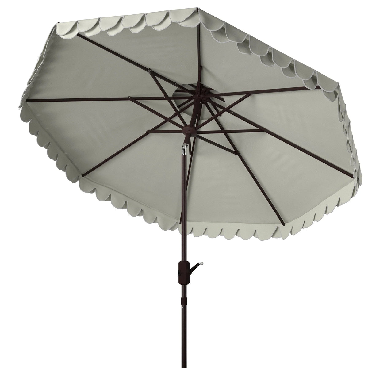 SAFAVIEH Outdoor Kjerstin Volant-Sonnenschirm, 2,7 m, Doppelkuppel