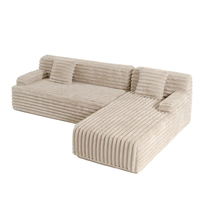 Cloud-Ecksofa, modernes Polstersofa mit 2 Wurfkissen, frei kombinierbares Sofa, modulares L-förmiges Ecksofa