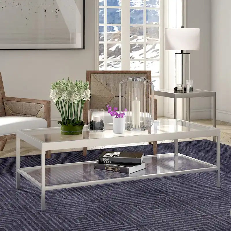 Alexis Couchtisch aus Metall und Glas