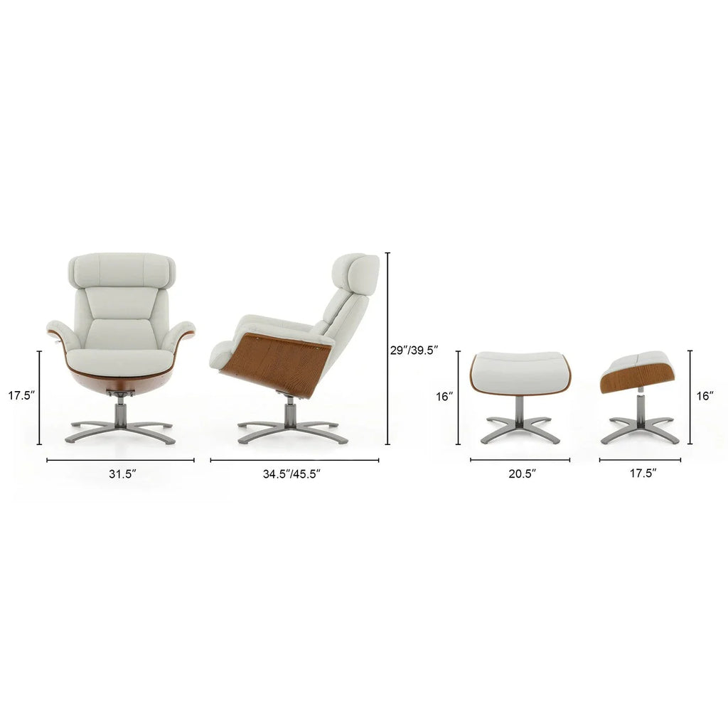 Jovan 31.5 Echtleder Relaxsessel mit Ottoman