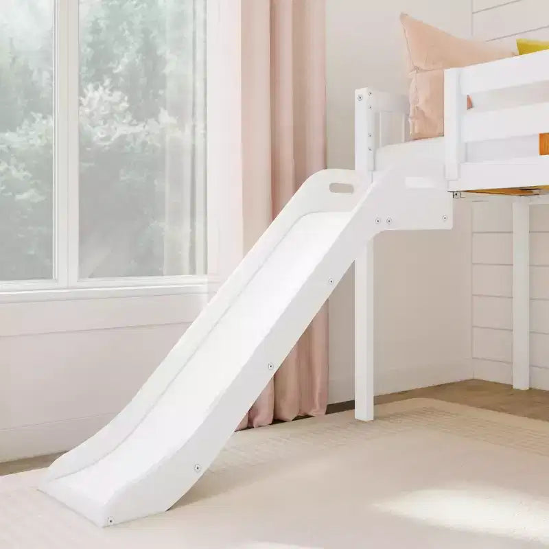 Kinder-Hochbett mit Rutsche & Treppe, Massivholz, 14 Schutzgitter, 180 kg Tragfähigkeit