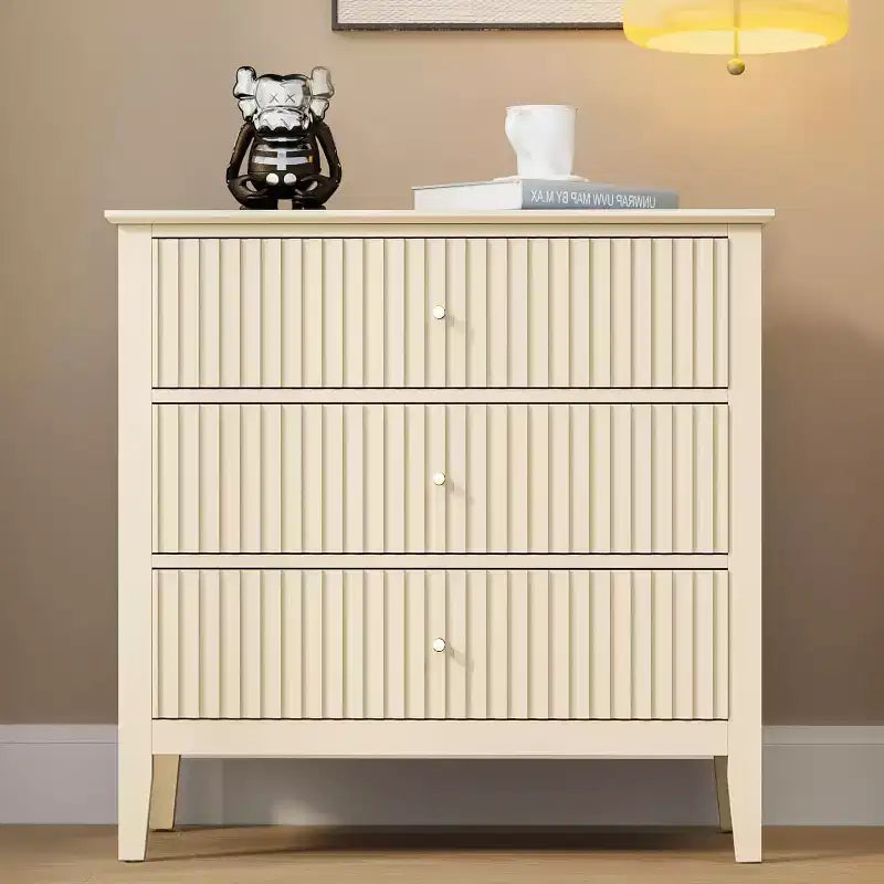 Heynemo Kommode mit 3 Schubladen, lackiert, 76 cm hoher Holz-Nachttisch mit Stauraum, breite moderne Kommode mit Kugelauszug