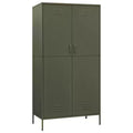 vidaXL Kleiderschrank Olivgrün 90x50x180 cm Stahl