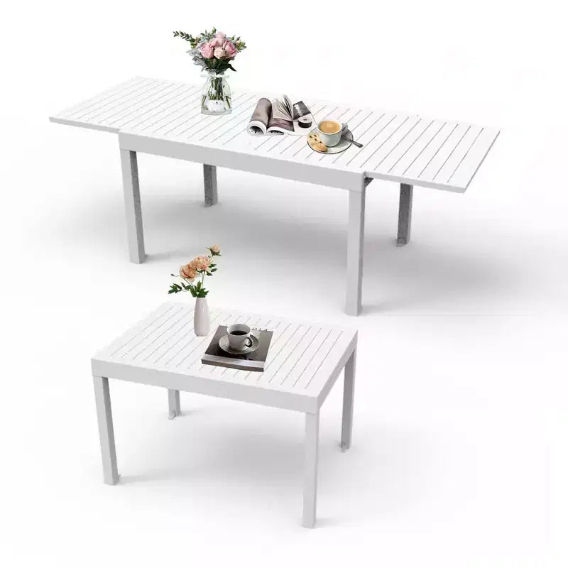 Okak Esstisch Aluminium ausziehbarer Terrassentisch Esstisch Küchentisch für das Esszimmer