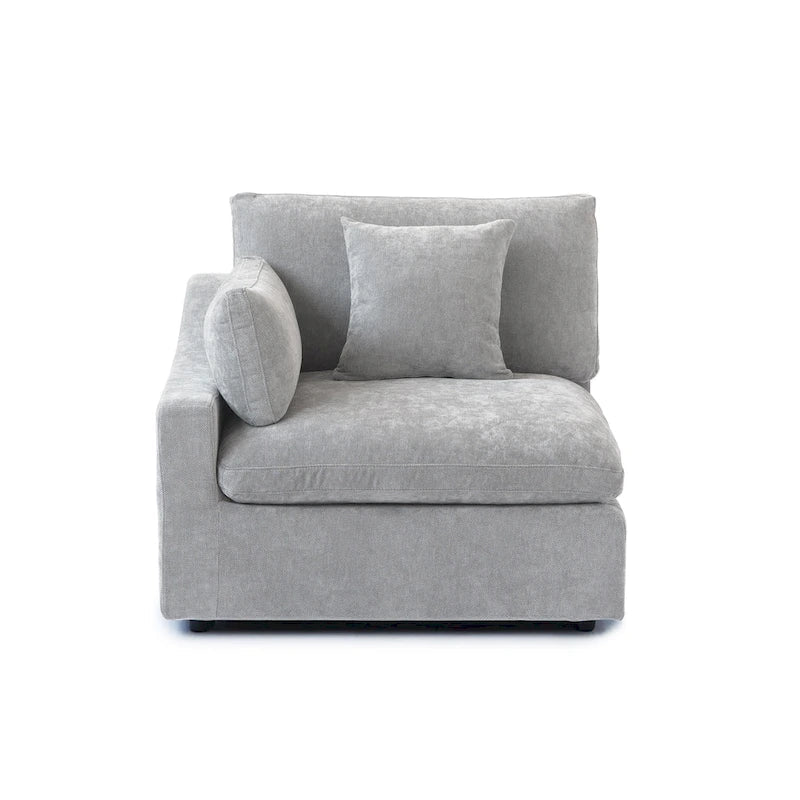 Großes Ecksofa aus Leinen für das Wohnzimmer-Set