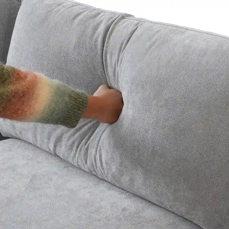 Großes Ecksofa aus Leinen für das Wohnzimmer-Set