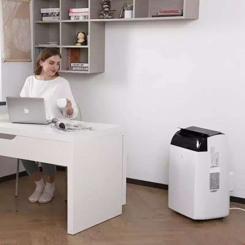 10000 BTU tragbare Klimaanlage, Heim-AC/Klimaanlage mit Fernbedienung für Räume bis zu 42 qm, 3-in-1-Funktionen/24-Stunden-Timer/Lenkrollen