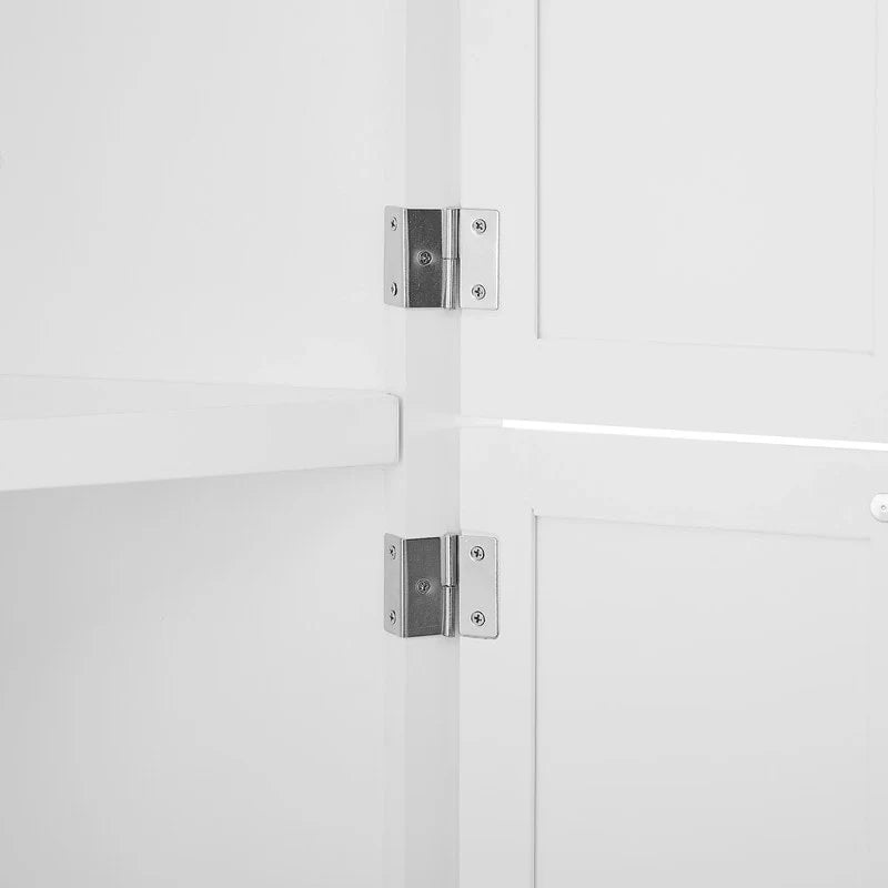 Hoher Eckschrank mit 8 Türen und 4 Einlegeböden