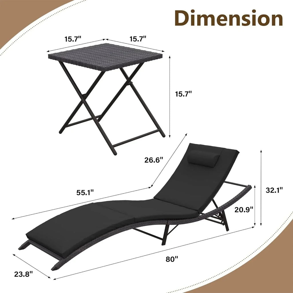 Kullavik 3-teiliges Outdoor-Loungemöbel-Set
