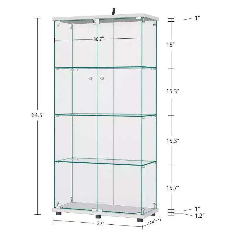 64,5 X 32 Glasvitrine Setzkasten mit Schloss